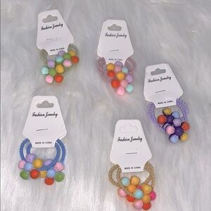 Colorful Flower Hair Ties